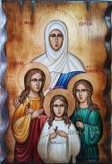 Рисувана икона на Света София - Вяра, Надежда и Любов
