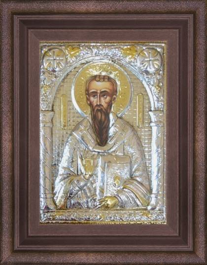 Сребърна икона Свети Василий